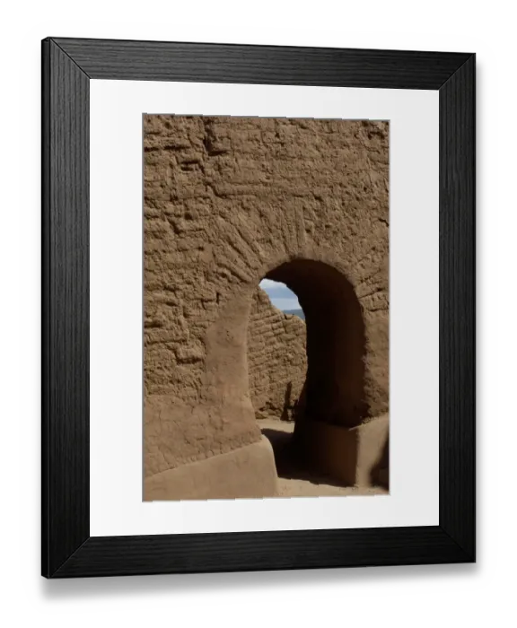 Framed Print : Doorway of Spanish mission at Pecos Pueblo