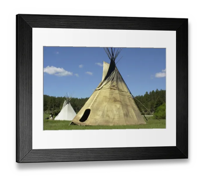 Framed Print : Sioux tepees, Wicoti Living History Lakota Encampment Framed Print : Sioux tepees, Wicoti Living History Lakota Encampment