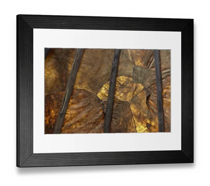 Framed Print : Inside a Sioux buffalo hide tepee made in the traditional way Framed Print : Inside a Sioux buffalo hide tepee made in the traditional way