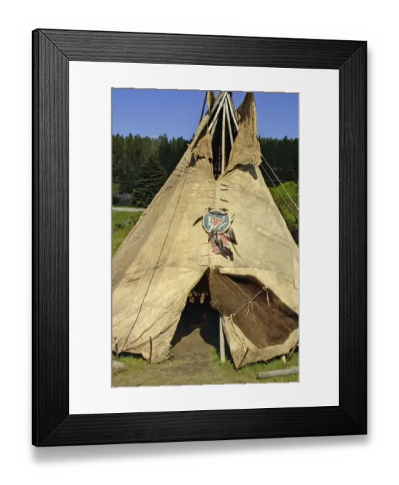 Framed Print : Sioux tepee made of buffalo hide sewn with sinew in the traditional way Framed Print : Sioux tepee made of buffalo hide sewn with sinew in the traditional way
