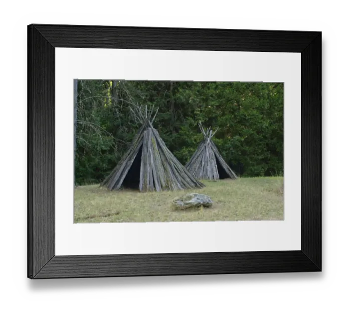 Framed Print : Reconstructed Miwok village of bark lodges Framed Print : Reconstructed Miwok village of bark lodges
