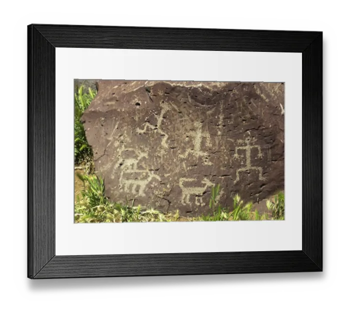 Framed Print : Petroglyphs of human Framed Print : Petroglyphs of human