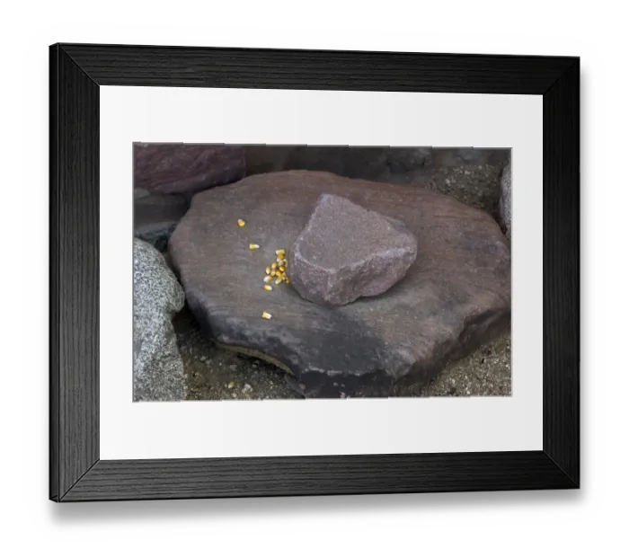 Framed Print : Salado culture prehistoric metate y mano for grinding corn, Arizona Framed Print : Salado culture prehistoric metate y mano for grinding corn, Arizona