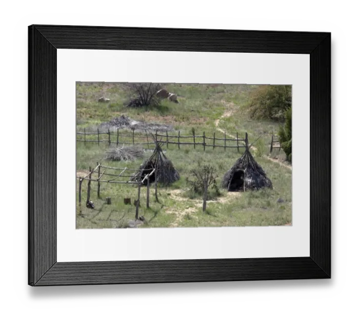 Framed Print : Apache village of wickiups reconstructed along the White River Framed Print : Apache village of wickiups reconstructed along the White River