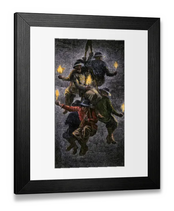 Framed Print : Coal mine disaster in England, 1860s Framed Print : Coal mine disaster in England, 1860s