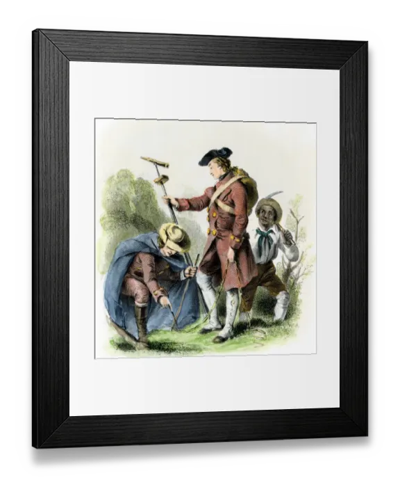 Framed Print : George Washington as a surveyor in Virginia Framed Print : George Washington as a surveyor in Virginia
