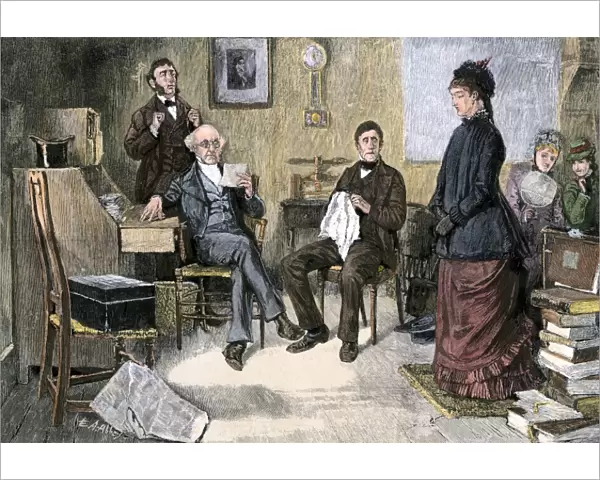 School board interviewing a teacher, 1800s