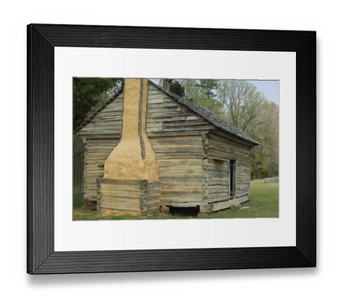 Framed Print : Massey log cabin on the battlefield Framed Print : Massey log cabin on the battlefield