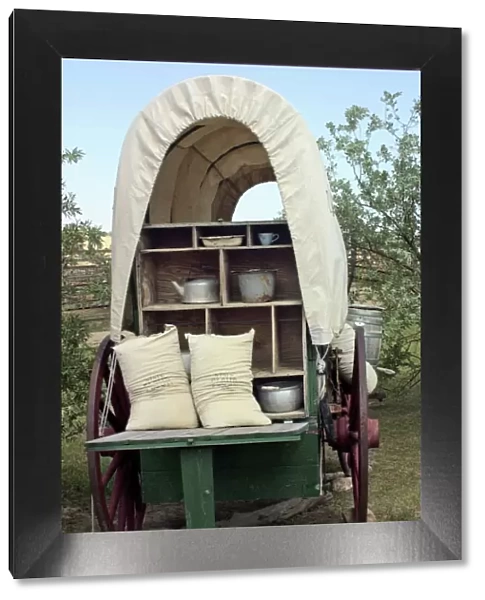 Covered wagon with supplies, South Dakota