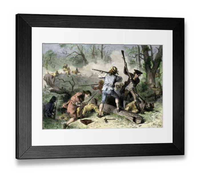 Framed Print : Colonists conflict with Native Americans on the Georgia and Carolina frontier