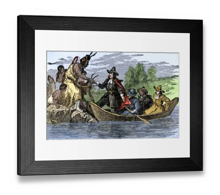 Framed Print : Founding of Providence, Rhode Island, 1636