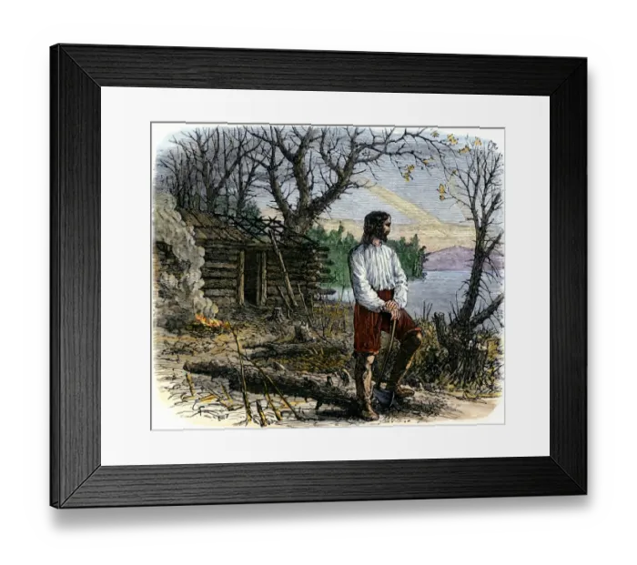 Framed Print : Roger Williams making a home in Rhode Island, 1636 Framed Print : Roger Williams making a home in Rhode Island, 1636