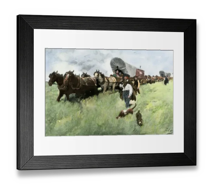 Framed Print : Settlers from Connecticut entering Ohio Territory after the American Revolution