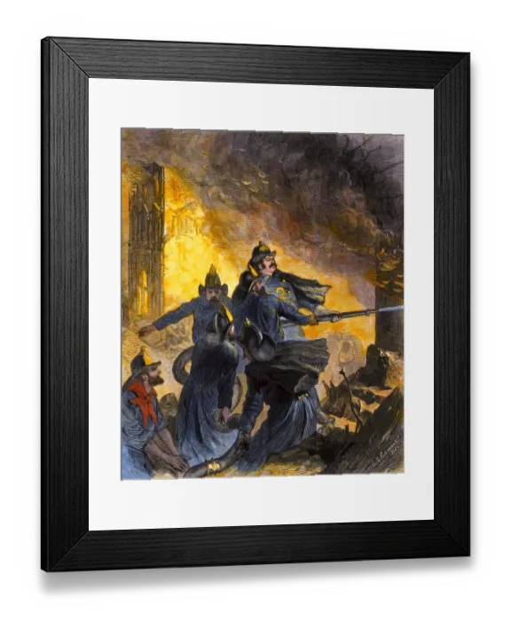 Framed Print : Firefighters in the 1870s
