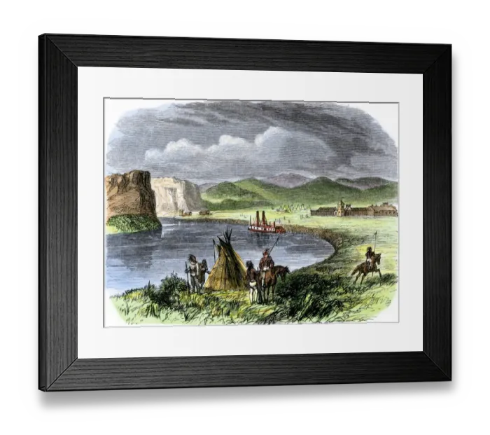 Framed Print : Fort Benton on the Missouri River, Montana Framed Print : Fort Benton on the Missouri River, Montana