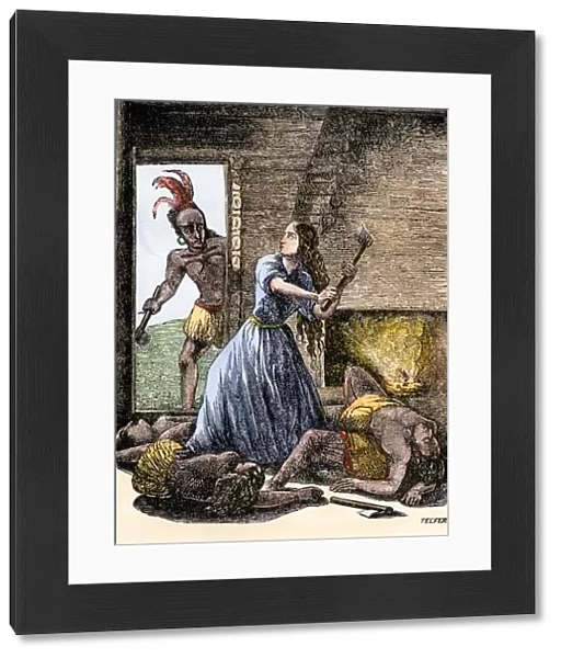 Kentucky woman fighting off Native Americans, 1791