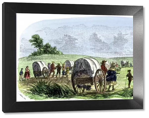 Hand-carts on the Mormon Trail to Utah
