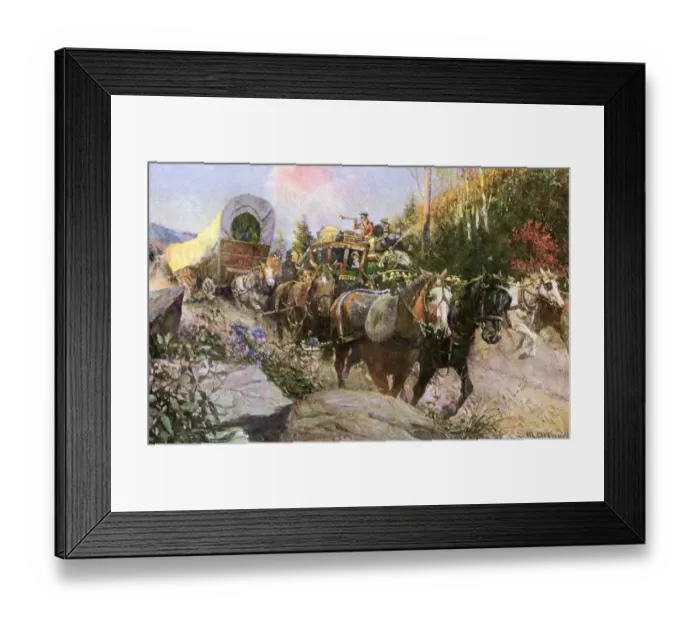 Framed Print : National Road wagons and stagecoach traffic Framed Print : National Road wagons and stagecoach traffic