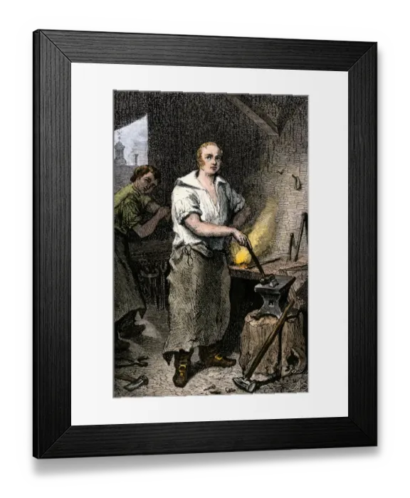 Framed Print : Pat Lyon, blacksmith, at the forge Framed Print : Pat Lyon, blacksmith, at the forge