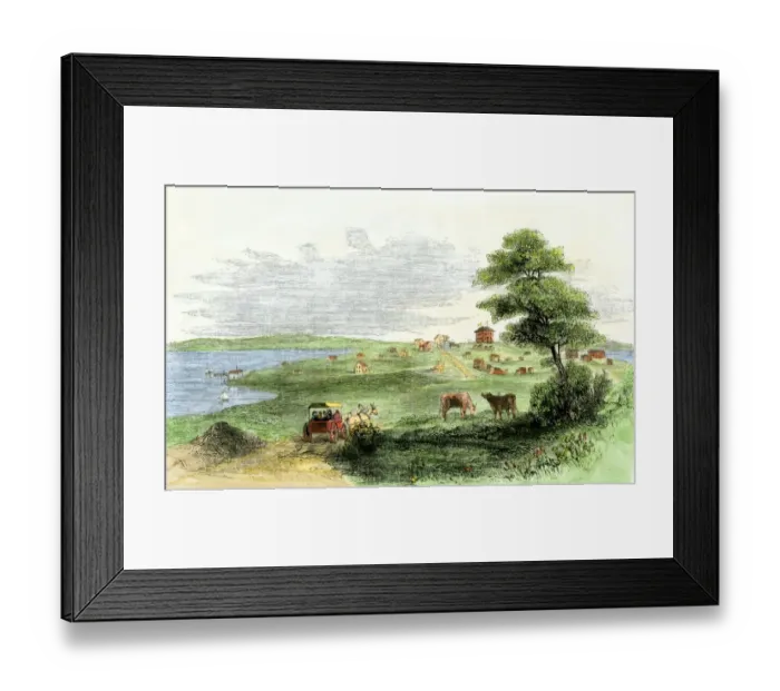 Framed Print : Vallejo, capital of California, early 1850s