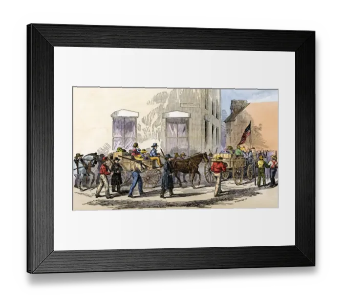 Framed Print : Swedish immigrants on their way to the American midwest, 1850s Framed Print : Swedish immigrants on their way to the American midwest, 1850s