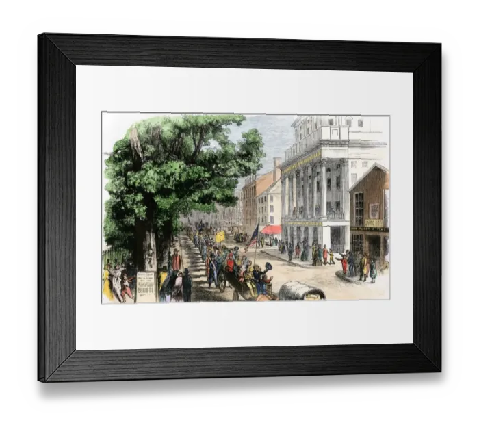 Framed Print : Immigrant families headed west from Boston, 1800s Framed Print : Immigrant families headed west from Boston, 1800s