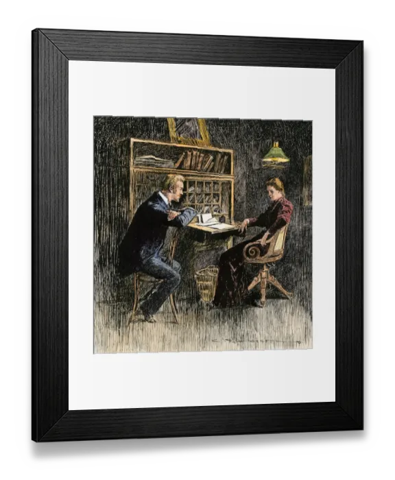 Framed Print : Small office in the late 1800s Framed Print : Small office in the late 1800s