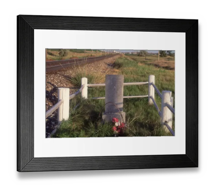 Framed Print : Mormon Trail pioneer grave by the transcontinental railroad, Nebraska Framed Print : Mormon Trail pioneer grave by the transcontinental railroad, Nebraska