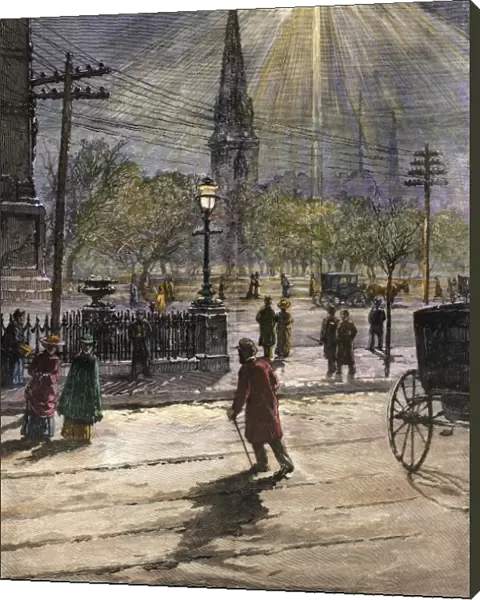 Electric lights in New York City, 1880s