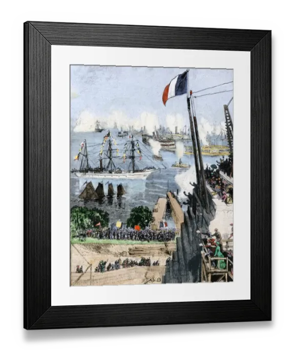 Framed Print : Statue of Liberty arriving in New York from France