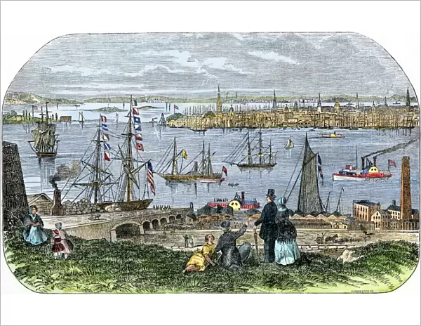 New York harbor, 1850s