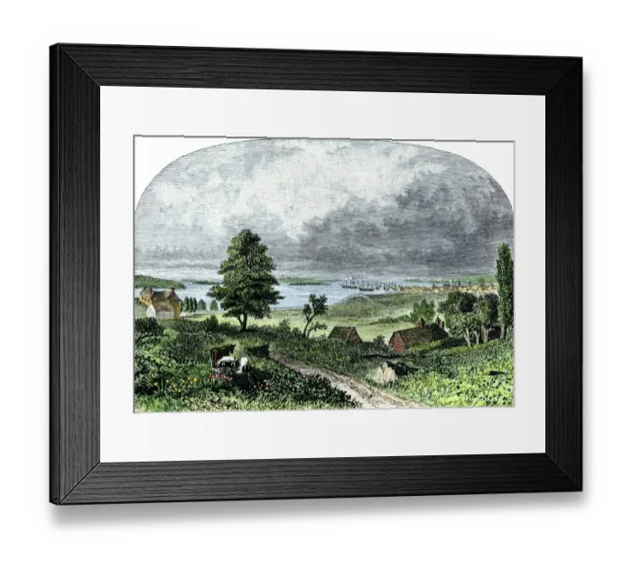 Framed Print : Manhattan Island in the late 1700s Framed Print : Manhattan Island in the late 1700s