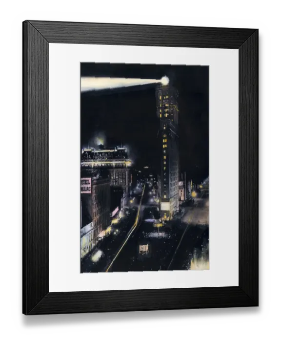 Framed Print : Times Square at night, about 1900 Framed Print : Times Square at night, about 1900