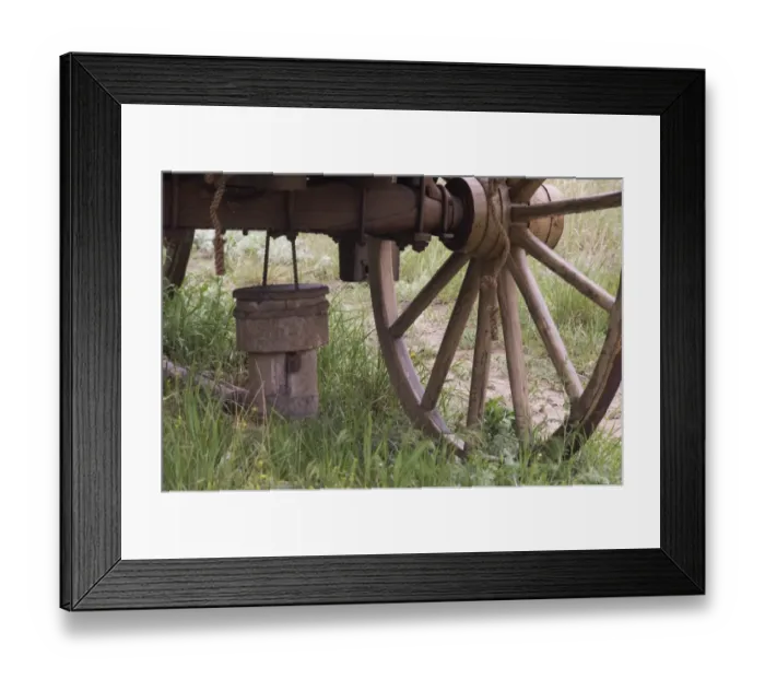 Framed Print : Covered wagon axel detail Framed Print : Covered wagon axel detail