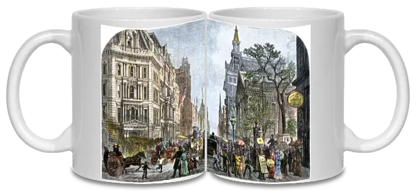 Crowds on Broadway, New York City, 1880s