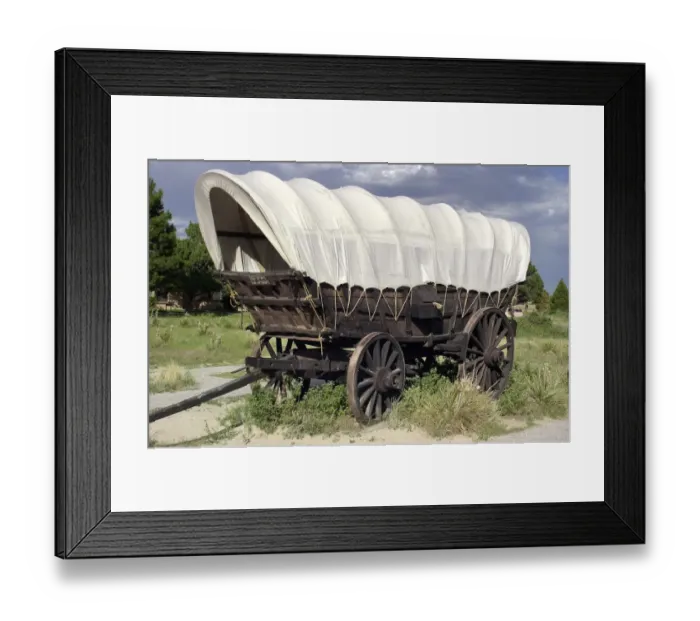 Framed Print : Restored Conestoga wagon at Scotts Bluff National Monument on the Oregon Trail Framed Print : Restored Conestoga wagon at Scotts Bluff National Monument on the Oregon Trail