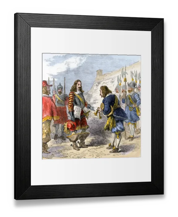 Framed Print : Dutch turning New Amsterdam over to the English, 1670s Framed Print : Dutch turning New Amsterdam over to the English, 1670s