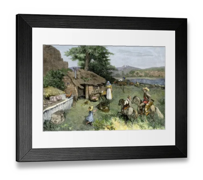 Framed Print : Homesteaders in the Rocky Mountains Framed Print : Homesteaders in the Rocky Mountains