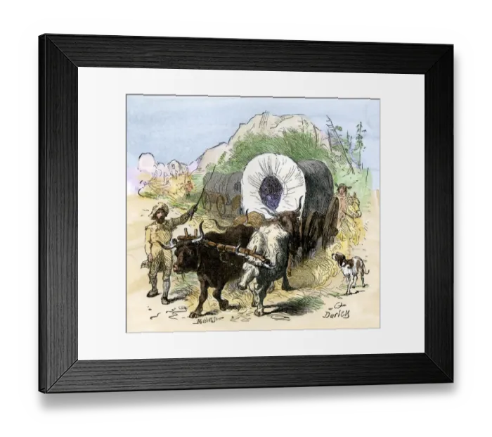 Framed Print : Pioneers moving west, early 1800s
