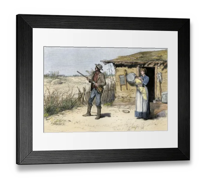 Framed Print : Sod home of a pioneer family on the plains Framed Print : Sod home of a pioneer family on the plains