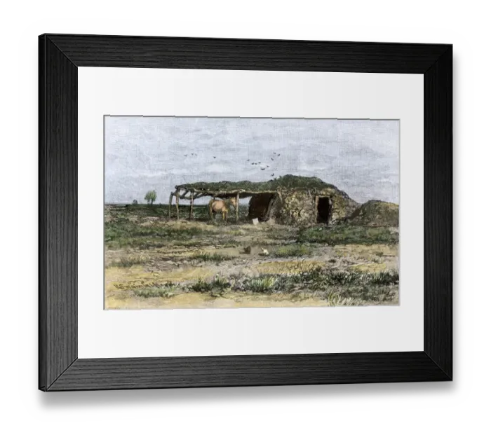 Framed Print : Sod barn of a prairie homestead Framed Print : Sod barn of a prairie homestead