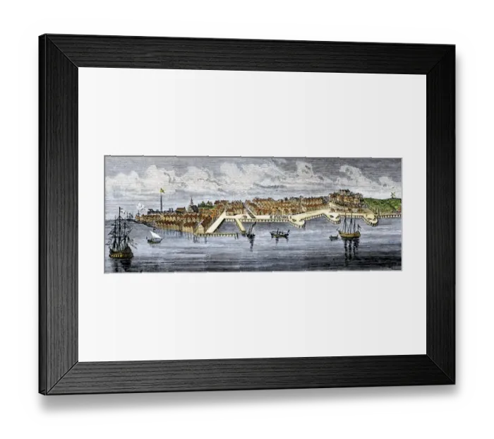 Framed Print : Seaport of New York City, 1670s Framed Print : Seaport of New York City, 1670s