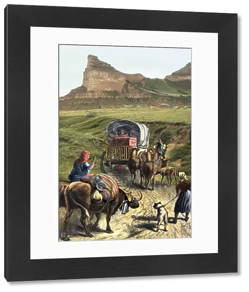 Pioneer family on the Oregon Trail