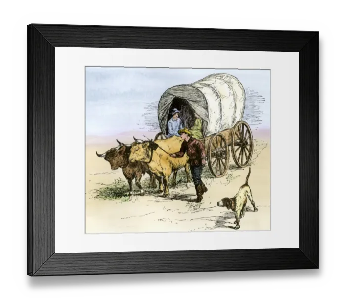 Framed Print : Covered wagon on the prairie Framed Print : Covered wagon on the prairie