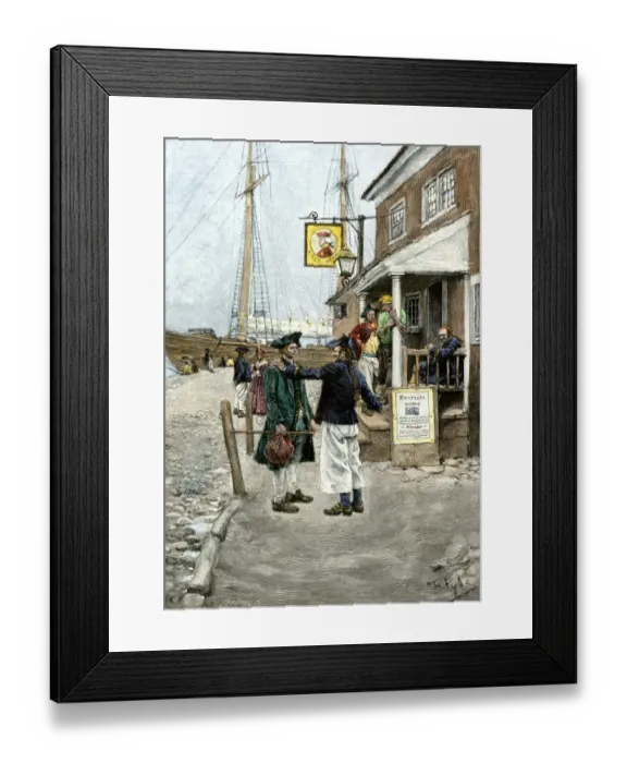 Framed Print : Colonial seafarers in New York, 1700s