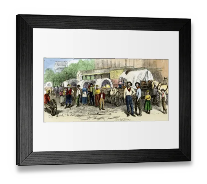Framed Print : Wagon train bound for Texas Framed Print : Wagon train bound for Texas