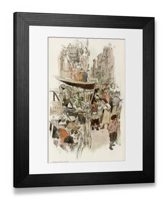 Framed Print : Immigrant neighborhood in New York City, early 1900s Framed Print : Immigrant neighborhood in New York City, early 1900s