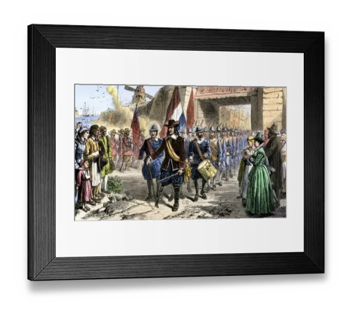 Framed Print : New Netherland surrendered to the English, 1664 Framed Print : New Netherland surrendered to the English, 1664