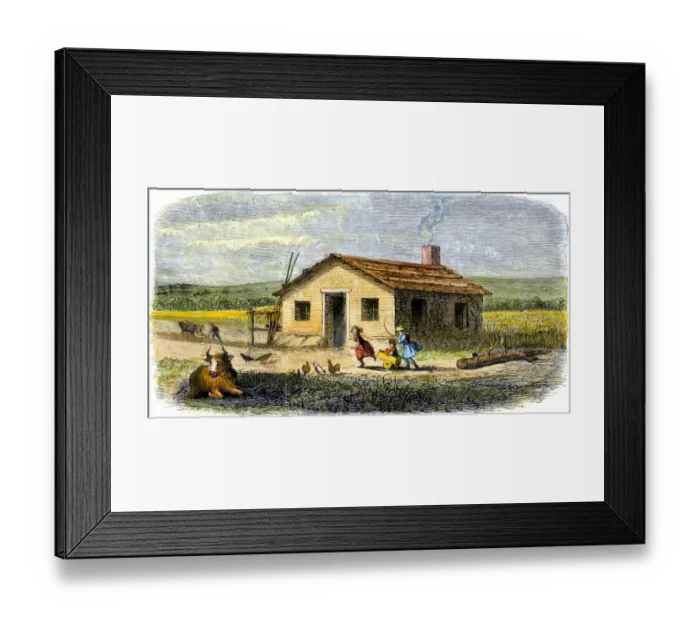 Framed Print : Sod house of a homesteader family on the Great Plains Framed Print : Sod house of a homesteader family on the Great Plains