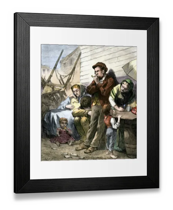 Framed Print : Irish immigrant shantytown in New York City Framed Print : Irish immigrant shantytown in New York City
